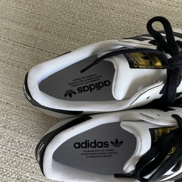 Adidas White Superstars Men’s 10 - Picture 7 of 8